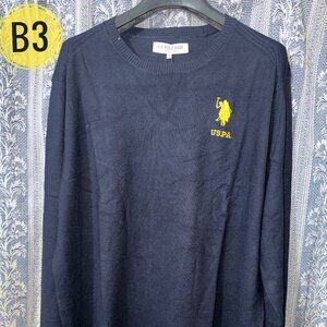 U.S. POLO ASSN. Casual Sweater Structure Pattern Pure Acrylic Full Sleeve